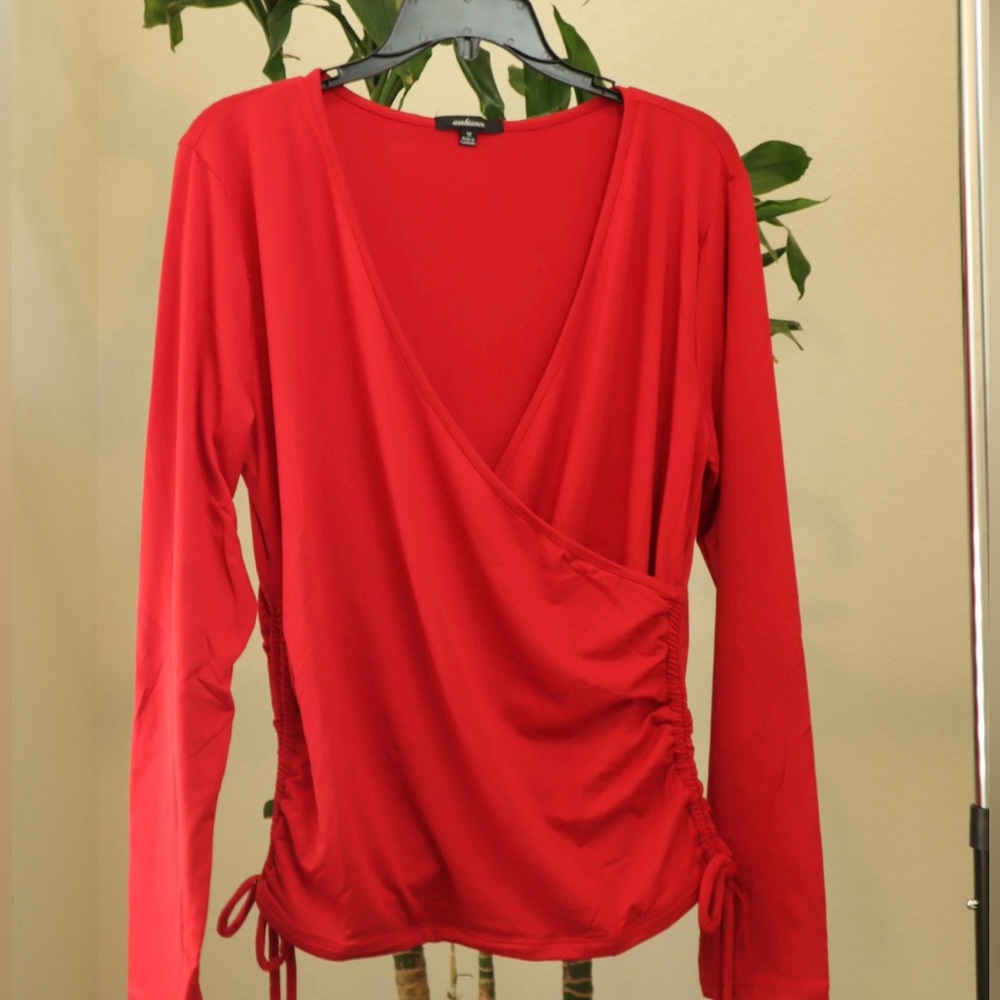 Red Long Sleeve Shirt  Plus Size